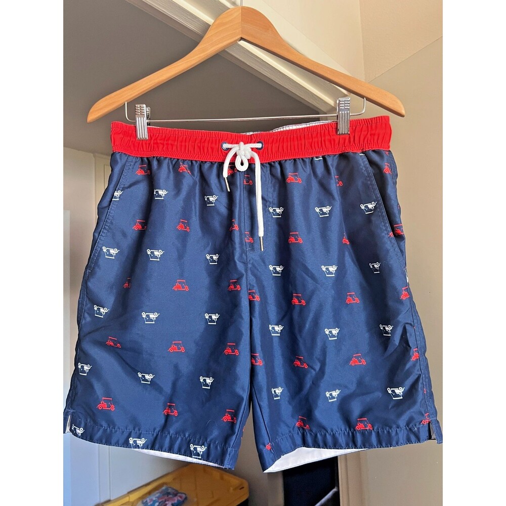 PGA Tour Golf Cart Print Swim Trunks M